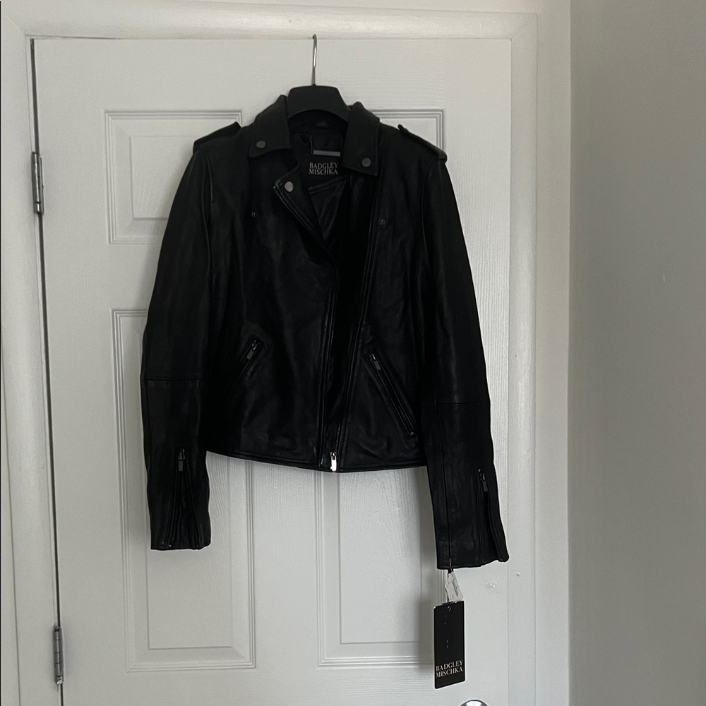 Badgley Mischka Black Leather Jacket